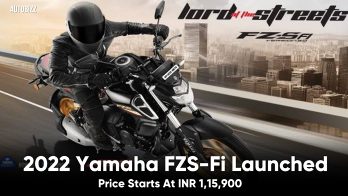 2022 Yamaha FZS-Fi Launched; Price Starts At INR 1,15,900