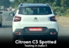 Citroen C3 Spotted Testing In India