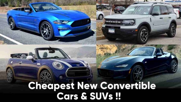 Cheapest New Convertible Cars and SUVs