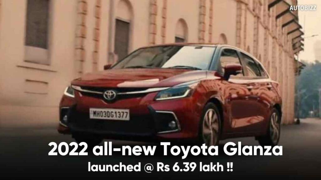 New Toyota Glanza Launched at Rs 6.39 Lakh
