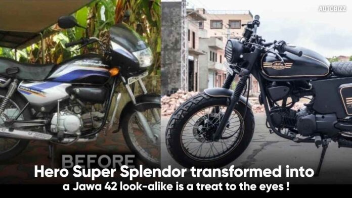 Hero Super Splendor Modified to Jawa 42: Treat to the Eyes