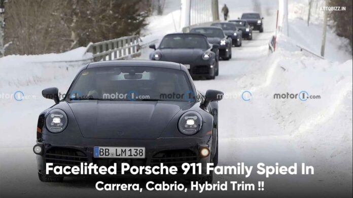 Facelifted Porsche 911 Family Spied In Carrera, Cabrio, Hybrid Trim