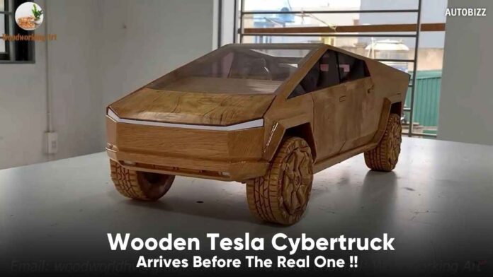 Wooden Tesla Cybertruck Arrives Before The Real One