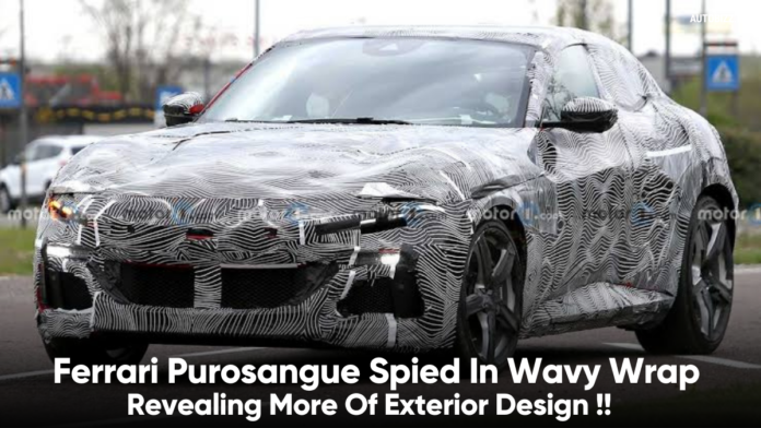 Ferrari Purosangue Spied In Wavy Wrap Revealing More Of Exterior Design