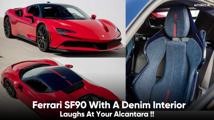 Ferrari SF90 With A Denim Interior Laughs At Your Alcantara