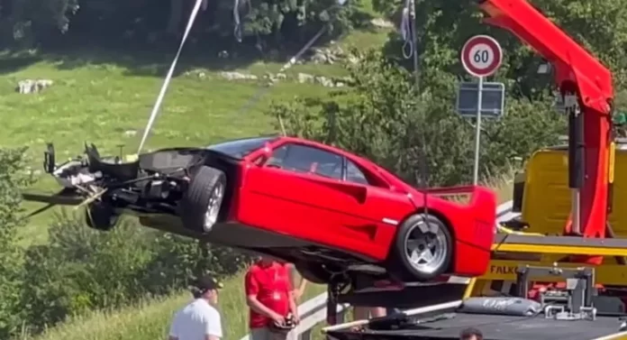 Ferrari F40 Crashing In Switzerland