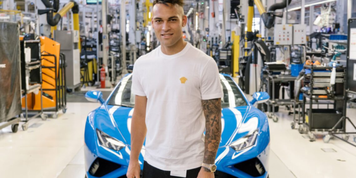 Lautaro Martinez, a soccer player, visits the Lamborghini factory in Sant'Agata Bolognese