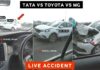 MG ZS EV And Tata Tiago Crash