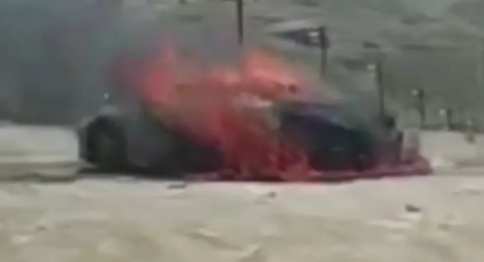 2024 Chevrolet Corvette E-Ray Burns During Testing in Spain