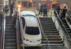 Car Thief Stucks in Mazda6 On Stairs At A Spanish Bus Station