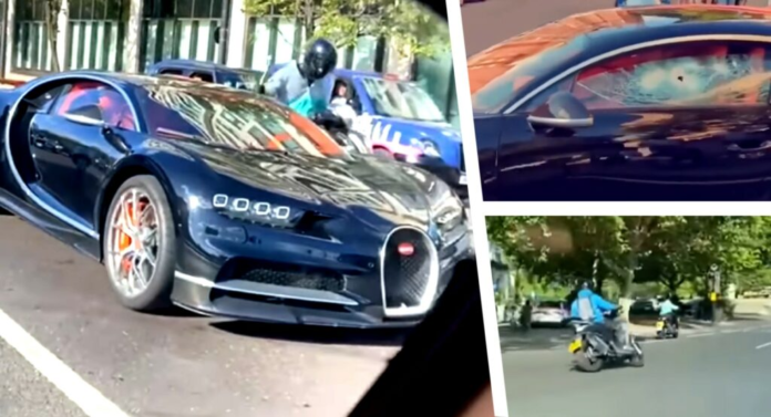 Moped Gang attack Bugatti Chiron ($4.8M) Owner with a Hammer in London 
