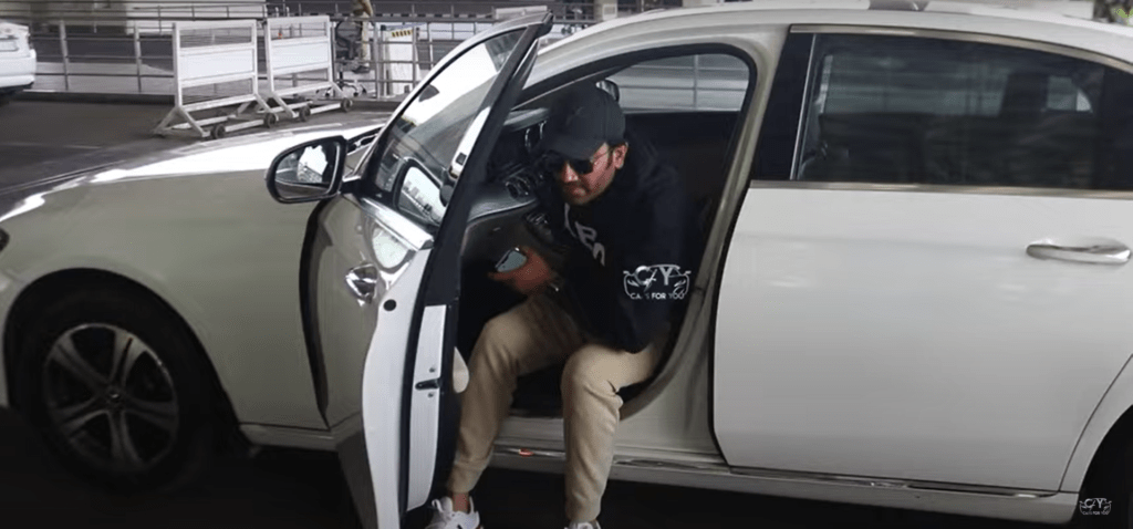 Sharad Kelkar in his Mercedes E - Class spotted at Airport
