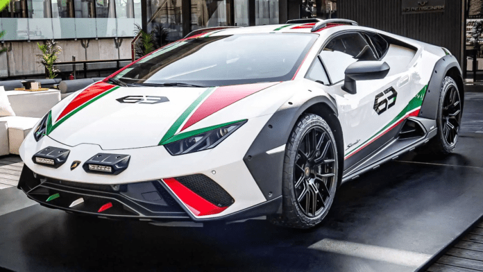 Lamborghini Huracan Sterrato Arrives In Qatar Wearing Italian Flag Colors
