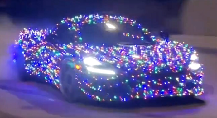 Watch: This Drifting Mclaren 720s Wrapped In Christmas Lights Is A Unique Sight